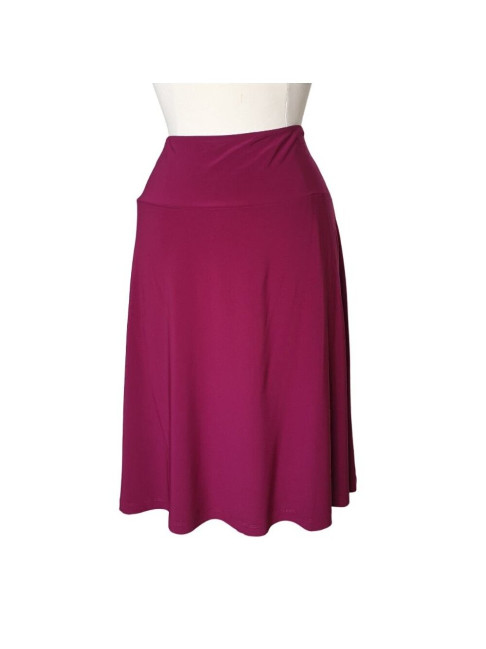 Women With Control L Skirt Burgundy Tummy Control Stretch Classic Chic Boho